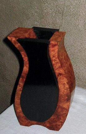 Amboyna Burl and Ebony Vase