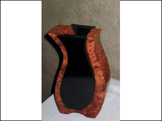 Amboyna Burl and Ebony Vase