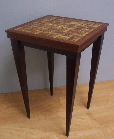 australian lacewood and zebrawood table