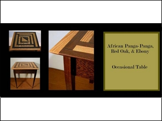 African Panga - Panga and Red Oak Occasional Table
