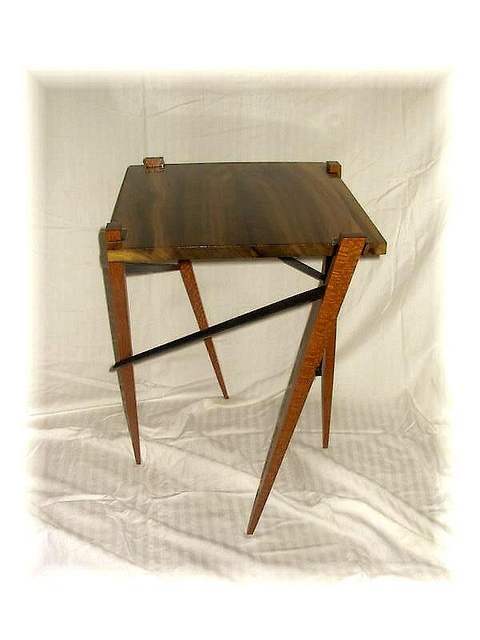 Poplar and Lacewood Occasional Table