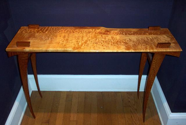 Quilted Maple and Australian lacewood Sofa Table