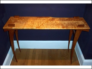 Quilted Maple and Australian lacewood Sofa Table